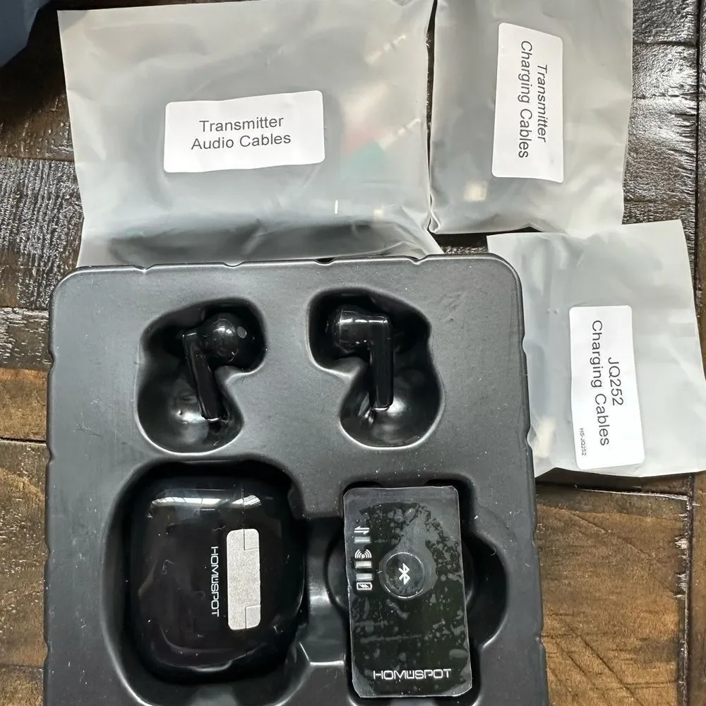 Black Bluetooth Headset with Wireless Earbuds